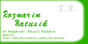 rozmarin matusik business card